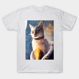 Golden armor knight cat: Queen T-Shirt